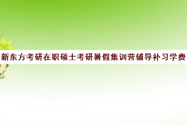 新东方考研在职硕士考研暑假集训营辅导补习学费多少钱