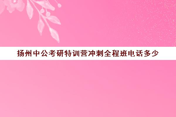 扬州中公考研特训营冲刺全程班电话多少（中公考研报班价格一览表）