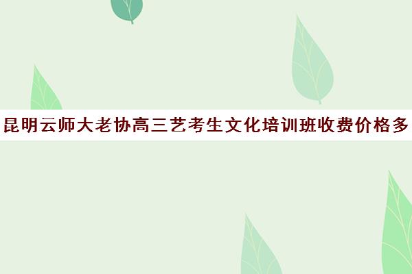 昆明云师大老协高三艺考生文化培训班收费价格多少钱(艺考多少分能上一本)