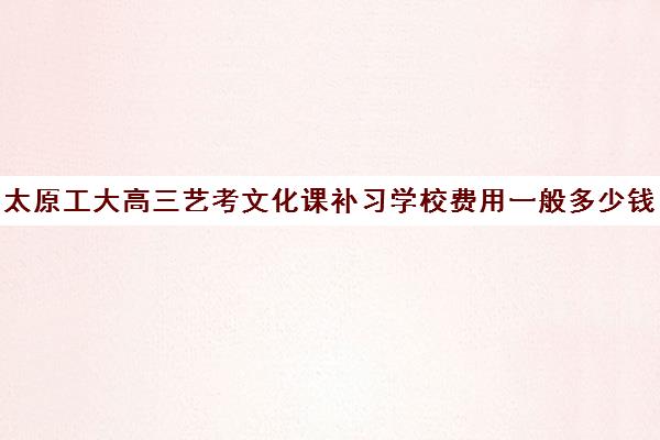 太原工大高三艺考文化课补习学校费用一般多少钱