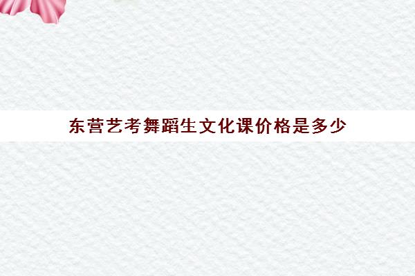 东营艺考舞蹈生文化课价格是多少(高三舞蹈艺考集训一般学费多少钱)