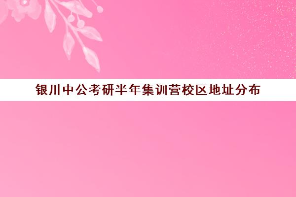 银川中公考研半年集训营校区地址分布（中公考研寒假集训营199怎么样）