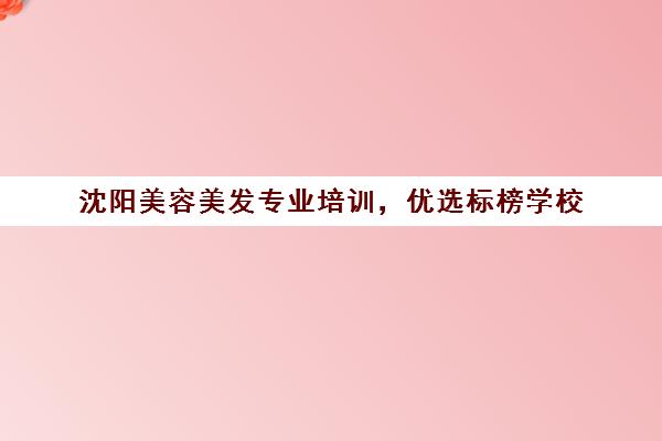 沈阳美容美发专业培训，优选标榜学校