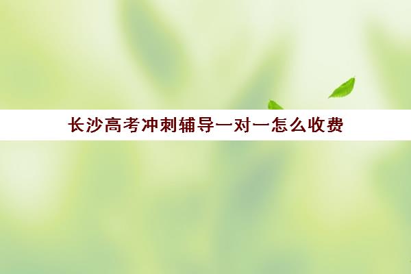 长沙高考冲刺辅导一对一怎么收费(高考线上辅导机构有哪些比较好)