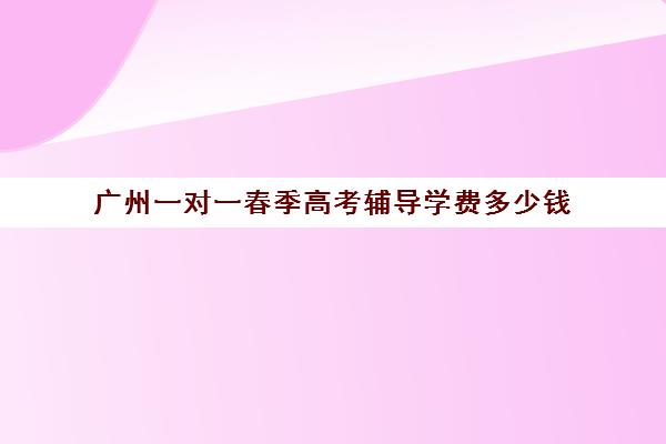 广州一对一春季高考辅导学费多少钱(广州补课一对一费用)