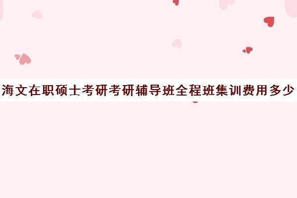 海文在职硕士考研考研辅导班全程班集训费用多少钱（北京海文考研集训营怎么样）