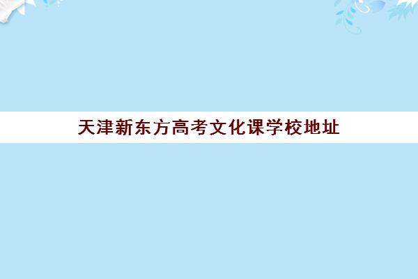 天津新东方高考文化课学校地址(新东方艺考文化课全日制辅导)