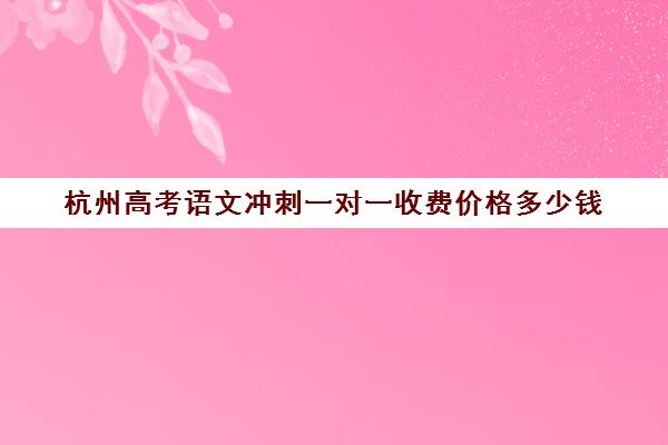 杭州高考语文冲刺一对一收费价格多少钱(杭州高考冲刺班封闭式全日制)