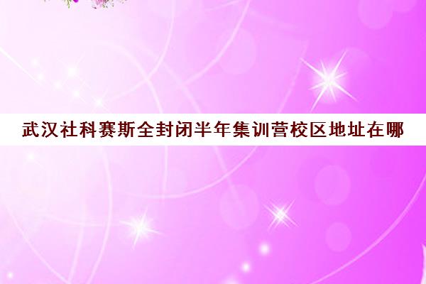 武汉社科赛斯全封闭半年集训营校区地址在哪（武汉前十教育培训机构）