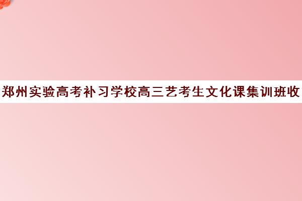 郑州实验高考补习学校高三艺考生文化课集训班收费价目表