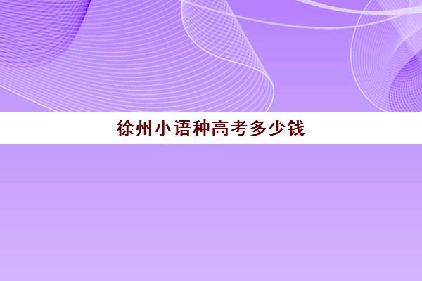 徐州小语种高考多少钱(小语种培训班一般多少钱)