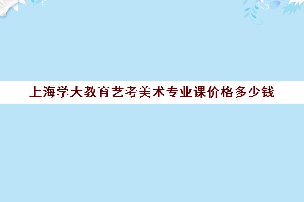 上海学大教育艺考美术专业课价格多少钱（艺考多少分能上一本）