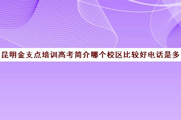 昆明金支点培训高考简介哪个校区比较好电话是多少(昆明艺考集训学校有哪些)