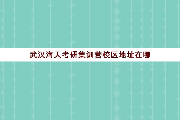 武汉海天考研集训营校区地址在哪（武汉海文考研培训地址）