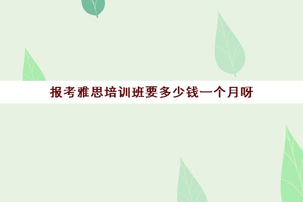 报考雅思培训班要多少钱一个月呀(雅思培训班学费多少大概多少)