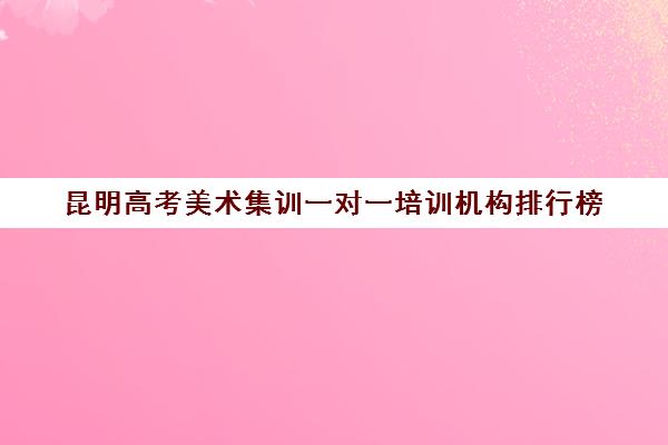 昆明高考美术集训一对一培训机构排行榜(昆明艺考培训机构排行榜前十)