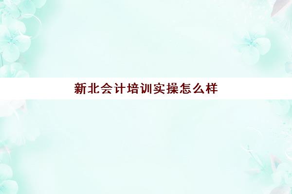 新北会计培训实操怎么样(常州会计培训)