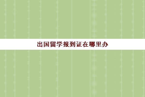 出国留学报到证在哪里办(报到证可以代补办吗)