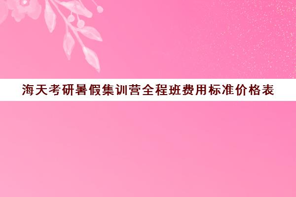 海天考研暑假集训营全程班费用标准价格表（寒假哪里有考研辅导班）