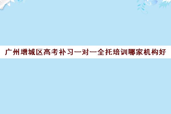 广州增城区高考补习一对一全托培训哪家机构好