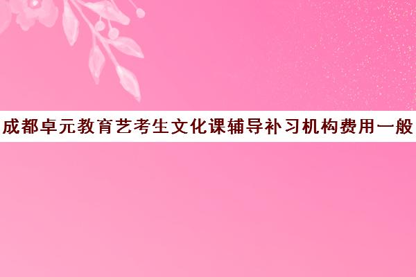 成都卓元教育艺考生文化课辅导补习机构费用一般多少钱