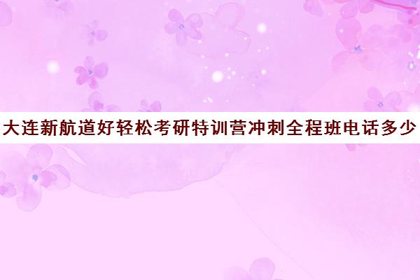 大连新航道好轻松考研特训营冲刺全程班电话多少（广州新航道好轻松考研）