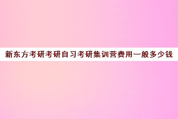 新东方考研考研自习考研集训营费用一般多少钱