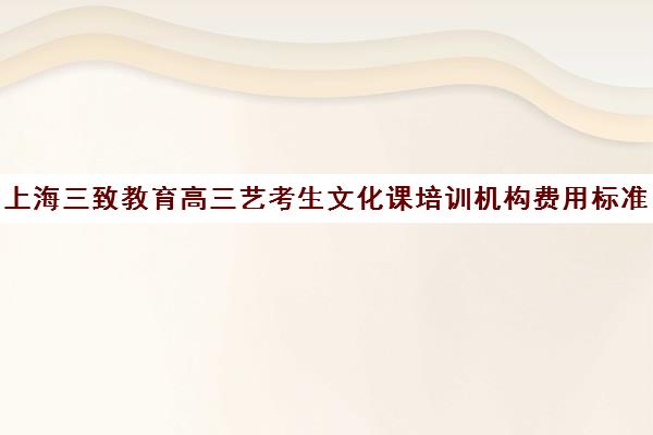 上海三致教育高三艺考生文化课培训机构费用标准价格表(上海艺考培训机构排行榜前十)