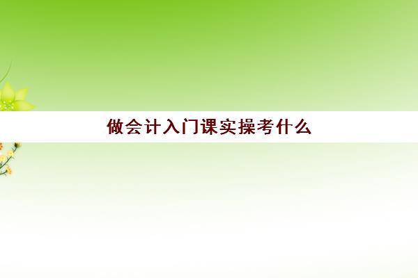 做会计入门课实操考什么(会计入门应该从哪里入手)