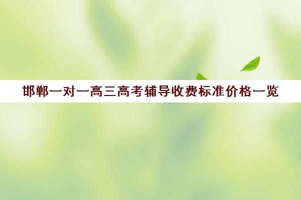 邯郸一对一高三高考辅导收费标准价格一览(高三一对一辅导价格表)