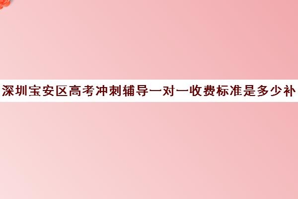 深圳宝安区高考冲刺辅导一对一收费标准是多少补课多少钱一小时(精锐一对一收费标准2