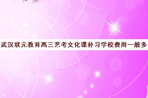 武汉状元教育高三艺考文化课补习学校费用一般多少钱