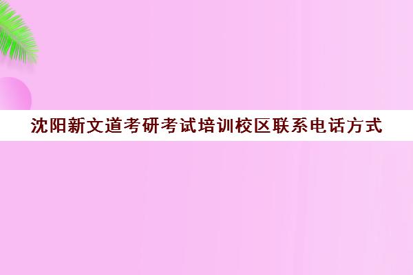 沈阳新文道考研考试培训校区联系电话方式（新文道考研怎么样）