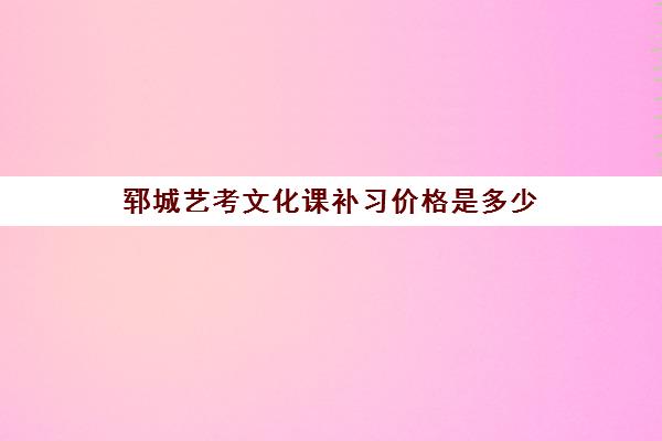 郓城艺考文化课补习价格是多少