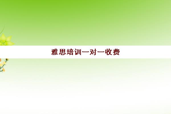 雅思培训一对一收费(雅思口语1对1费用)