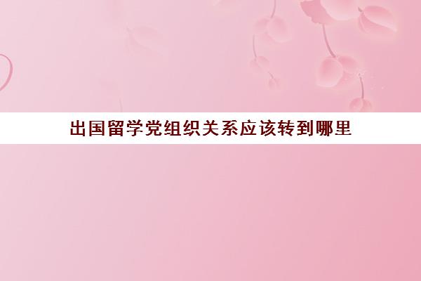 出国留学党组织关系应该转到哪里(留学生组织关系怎么办)