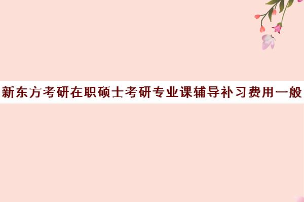 新东方考研在职硕士考研专业课辅导补习费用一般多少钱