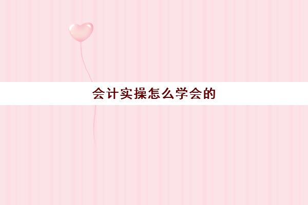 会计实操怎么学会的(会计怎么学快速入门)