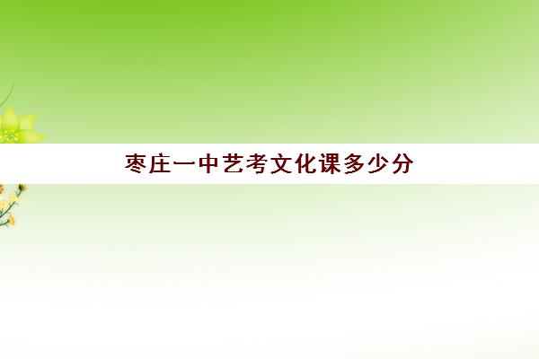 枣庄一中艺考文化课多少分(枣庄十六中艺体招生)