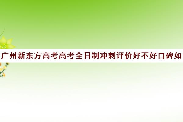 广州新东方高考高考全日制冲刺评价好不好口碑如何(高三艺考文化课全日制)