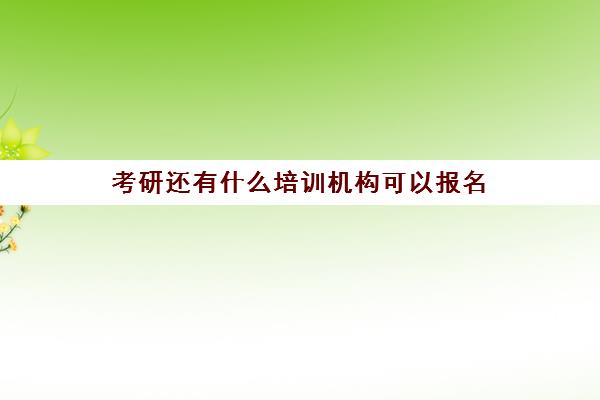 考研还有什么培训机构可以报名(考研培训机构哪个靠谱)