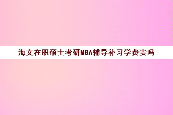 海文在职硕士考研MBA辅导补习学费贵吗