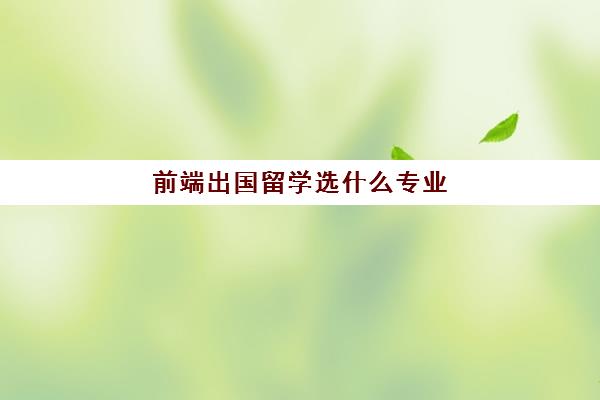 前端出国留学选什么专业(web前端开发就业前景)