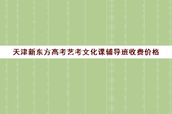 天津新东方高考艺考文化课辅导班收费价格(艺考培训机构)