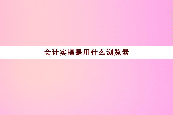 会计实操是用什么浏览器(Microsoft浏览器)