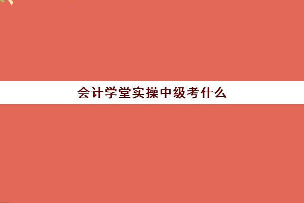 会计学堂实操中级考什么(中级会计考试一年过三科需要怎么学)