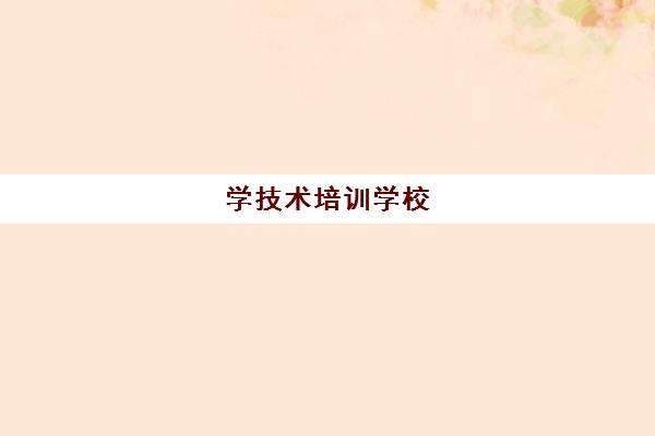 学技术培训学校(职业培训学校有哪些专业)