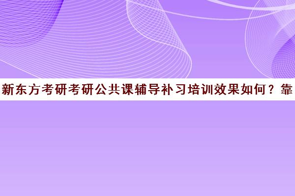 新东方考研考研公共课辅导补习培训效果如何？靠谱吗