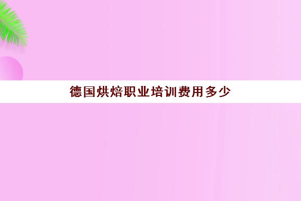 德国烘焙职业培训费用多少(学烘焙学费多少钱)