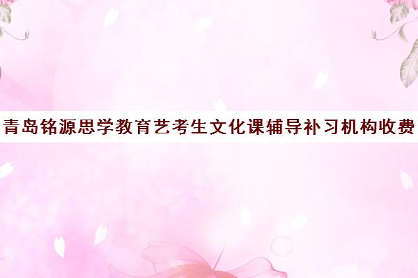 青岛铭源思学教育艺考生文化课辅导补习机构收费标准价格一览